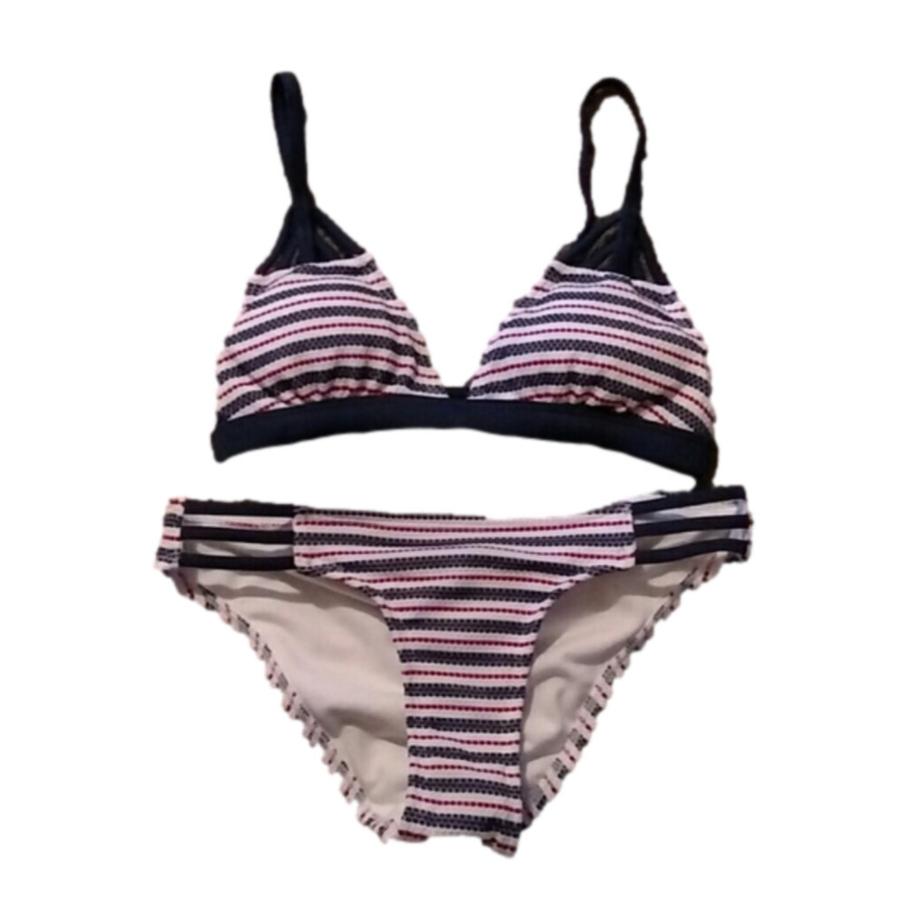 NWOT Xhilaration Bikini Red, white, & blue Striped
